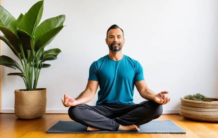 요가강사의 하루 - **Prompt:** A diverse group of yoga students, male and female, of various ages (from early 20s to 60...