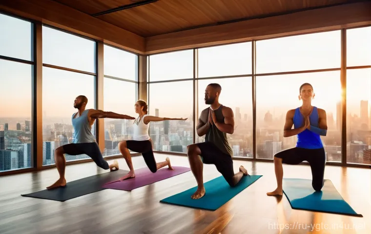 요가강사와 스포츠 과학 - Image Prompt 1: The Modern Athlete's Yoga Flow**